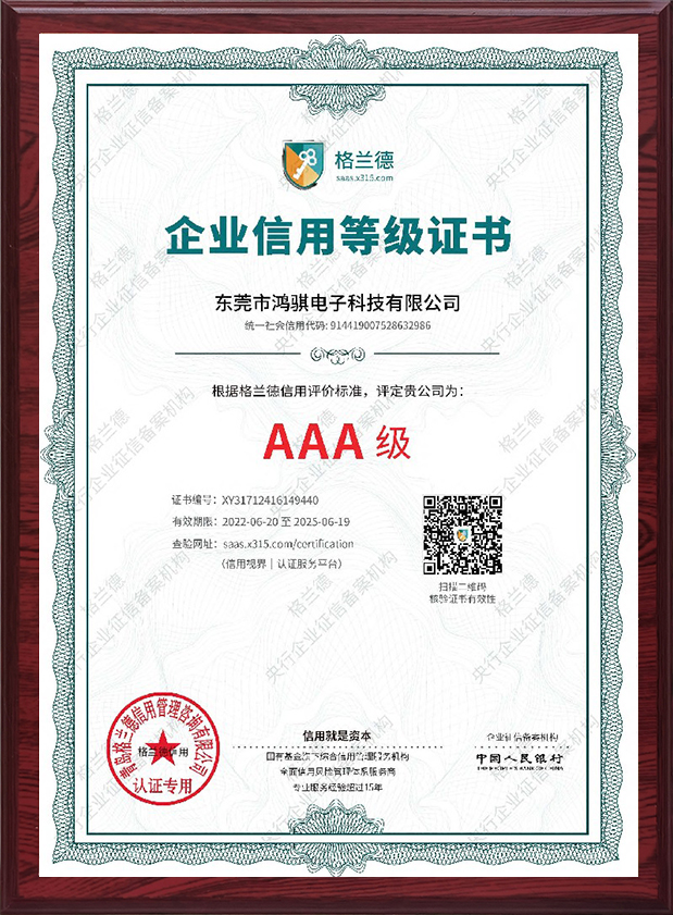 企业信用等级证书